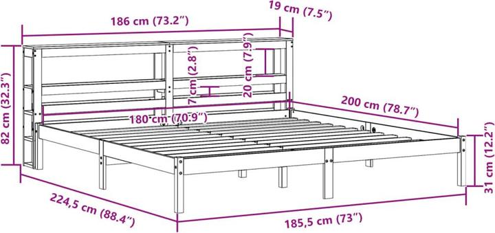 Produktbild vidaXL Bettgestell (180 x 200 cm)