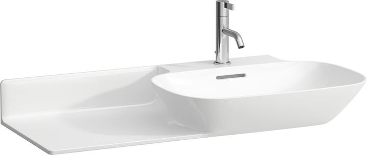 Laufen INO Waschtisch, 1 Hahnloch, mit Überlauf, Keramikablage links, 900x450mm, H813301 (450 mm, 900 mm)