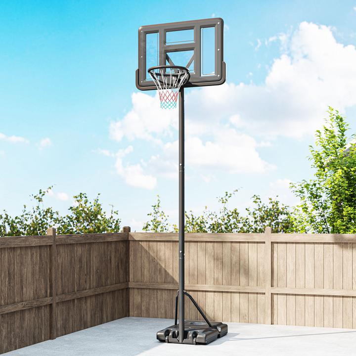 Produktbild Swisshandel24 2-in-1 Basketballständer, 195-370 cm Höhenverstellbarer Basketballkorb mit Ständer, Stahl