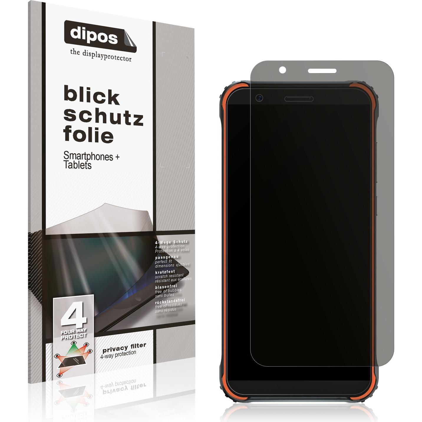 Dipos Blickschutzfolie 4-Way Privacy (1 Stück, Blackview BV4900 Pro), Smartphone Schutzfolie, Transparent