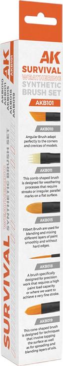 Produktbild AK Interactive SURVIVAL WEATHERING BRUSHES SET (5 brushes)
