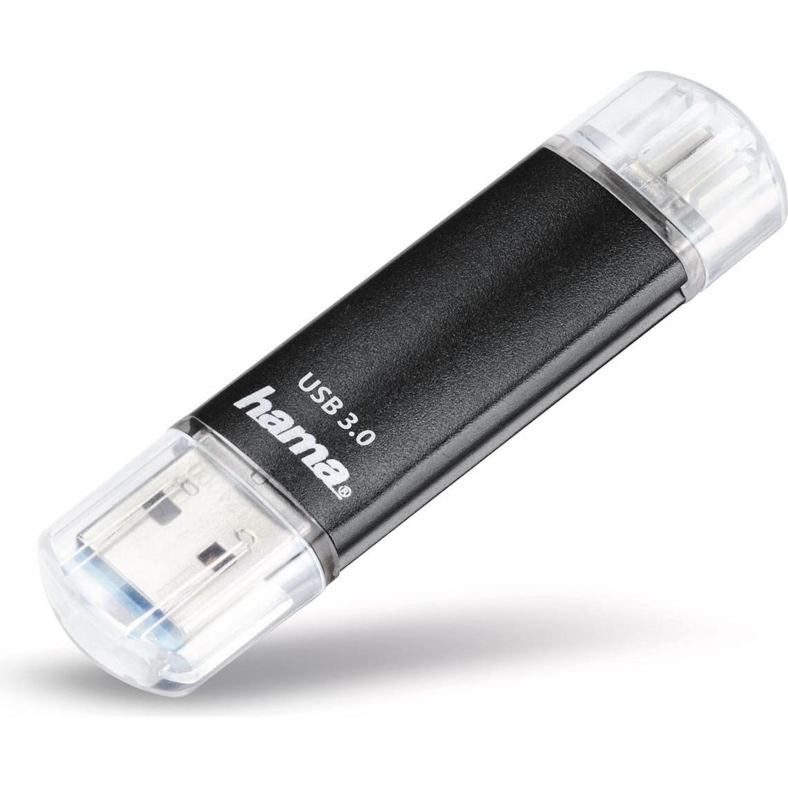 Hama Laeta Twin (32 GB, Micro USB, USB-A, USB 3.0), USB Stick, Schwarz