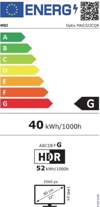 Energie-Label MSI Optix MAG322CQR (2560 x 1440 Pixel, 31.50")