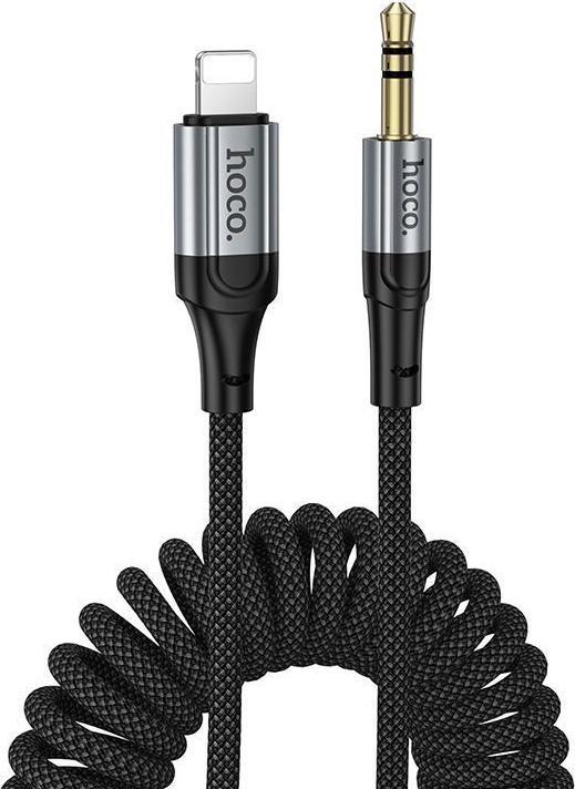 Hoco Cable Cable AUX Jack 3,5 mm to Lightning 1,5 m UPA33A black (1.50 m, AUX Kabel)