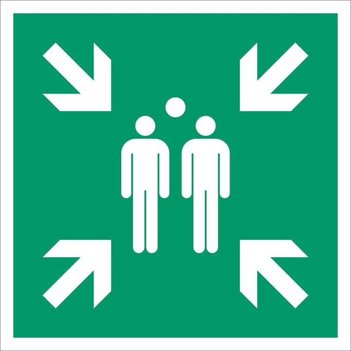 Produktbild Everglow Rettungszeichen Schild Sammelstelle 60x60cm Alu