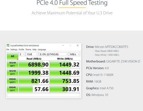 Actual product image StarTech U.3 to PCIe adapter (PCIe)