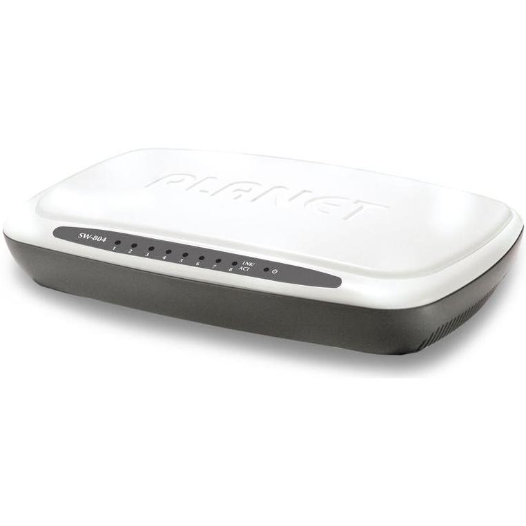Planet desktop fast ethernet Switch 10/100 Mbps (8 Ports), Netzwerk Switch, Weiss