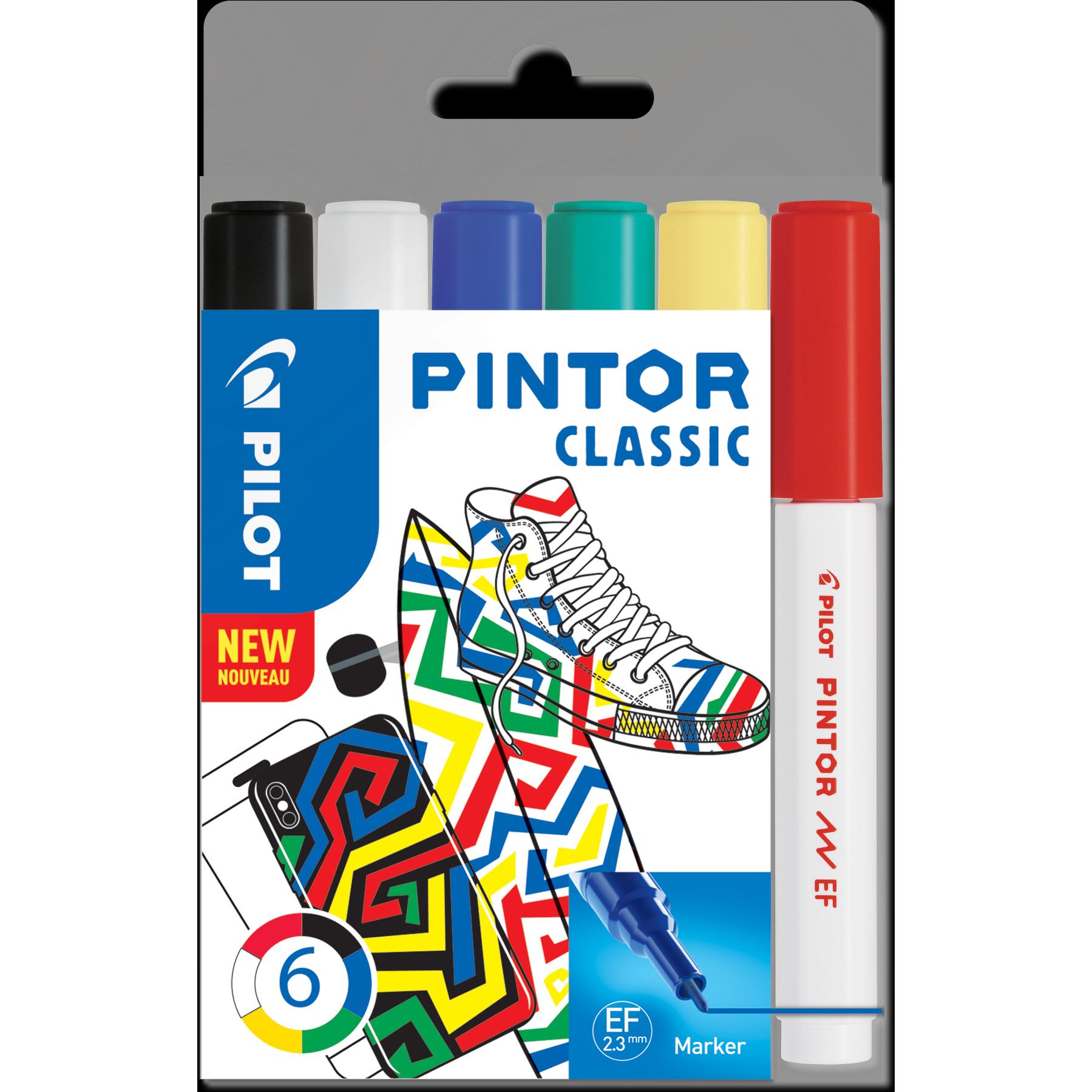 Pilot, Marker, Pintor Extra Fein Set à 6 Classic (Mehrfarbig, 0.70 mm, 6 x)