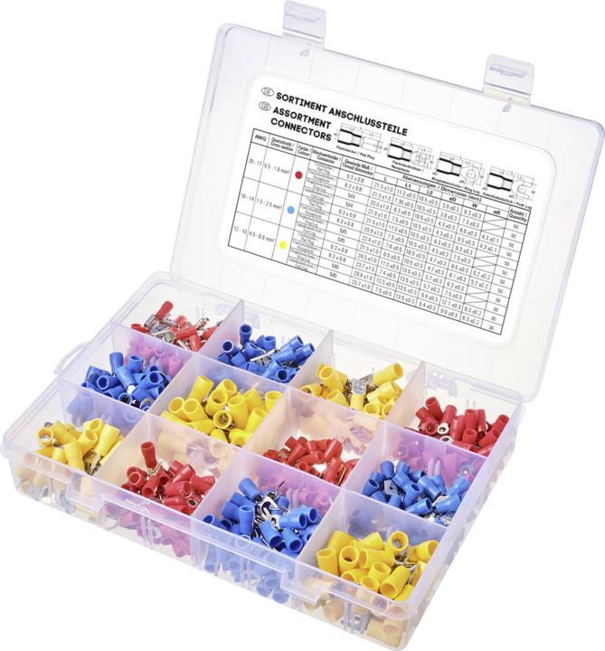 Actual product image Tru Components TC-11894508 Crimp connector range 0.5mm² 6.0mm² Red, Blue, Yellow 520pcs.