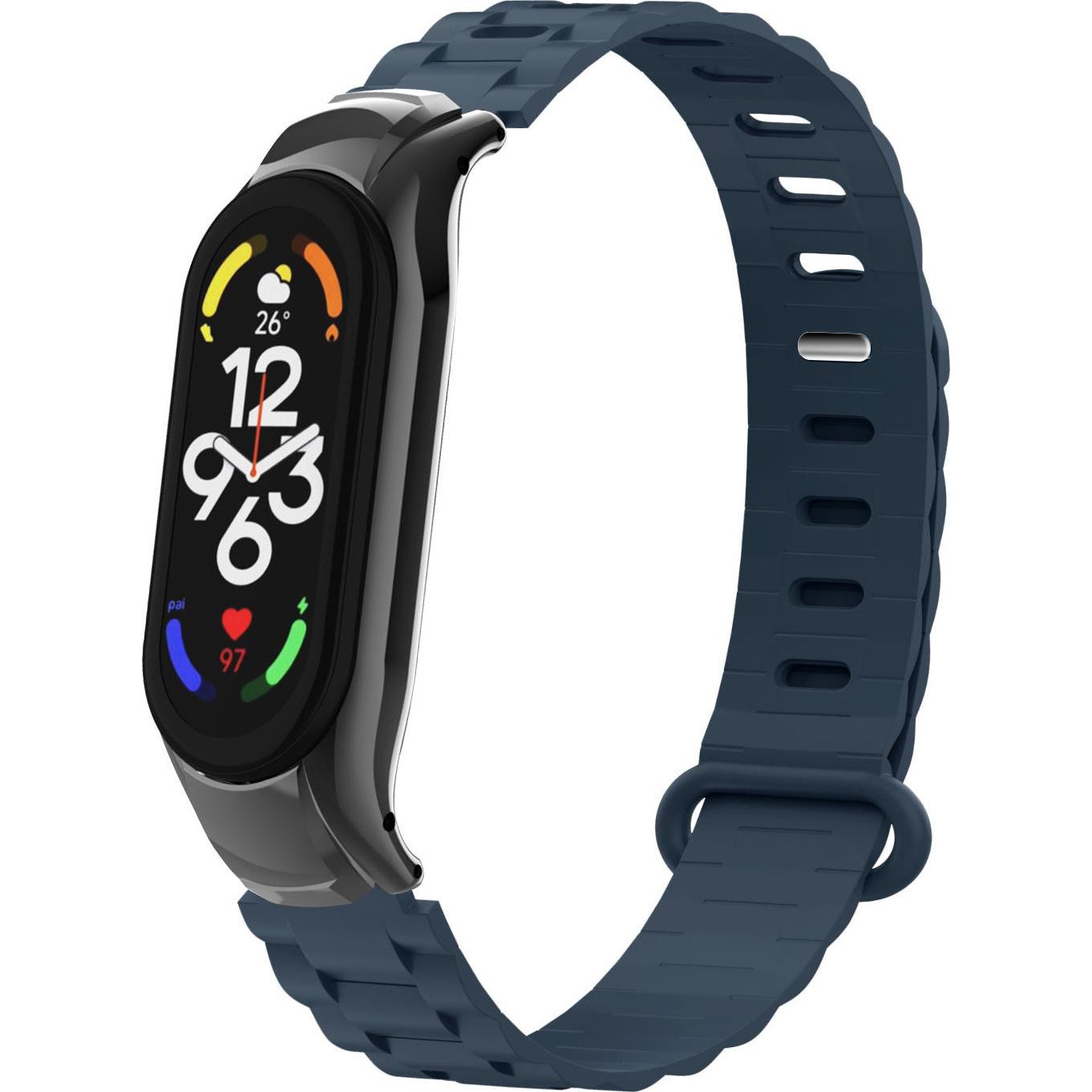 Thumbnail - Strap-it Armband (Silikon, Mi Band 7), Uhrenarmband, Blau