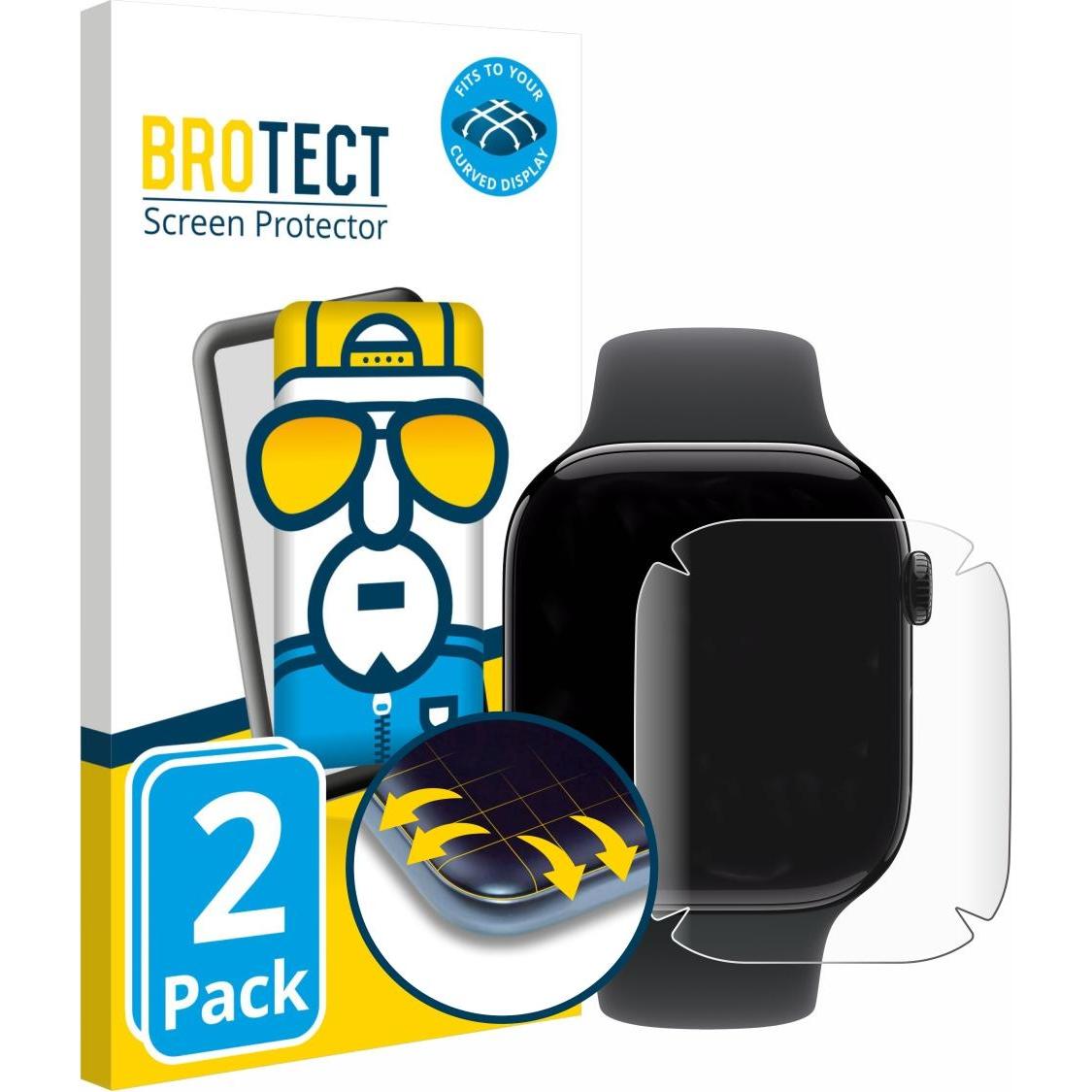 BROTECT Full-Screen Pellicola, Pellicola protettiva per smartwatch, Trasparente