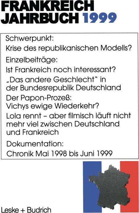 Produktbild Frankreich-Jahrbuch 1999 (Deutsch, 1999)