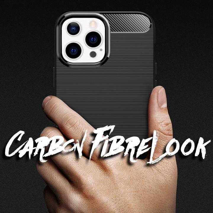 Produktbild Nalia Carbon Look Silikon Handyhülle (Apple iPhone 13 Pro Max)