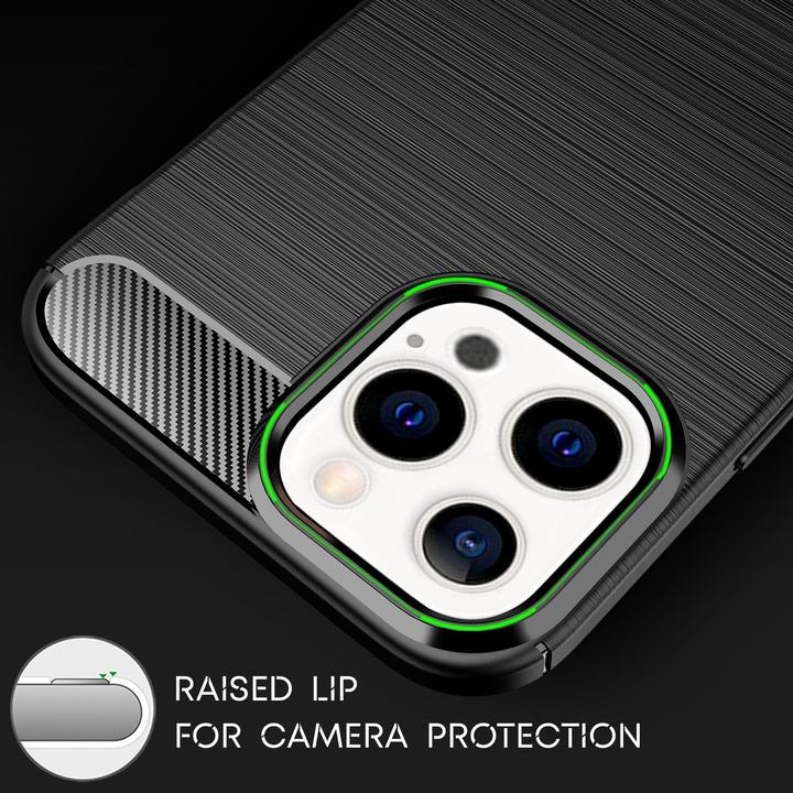 Produktbild Nalia Carbon Look Silikon Handyhülle (Apple iPhone 13 Pro Max)