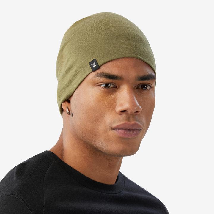 Actual product image Forclaz Merino Wool Trekking Hat MT500 - Khaki (One size)