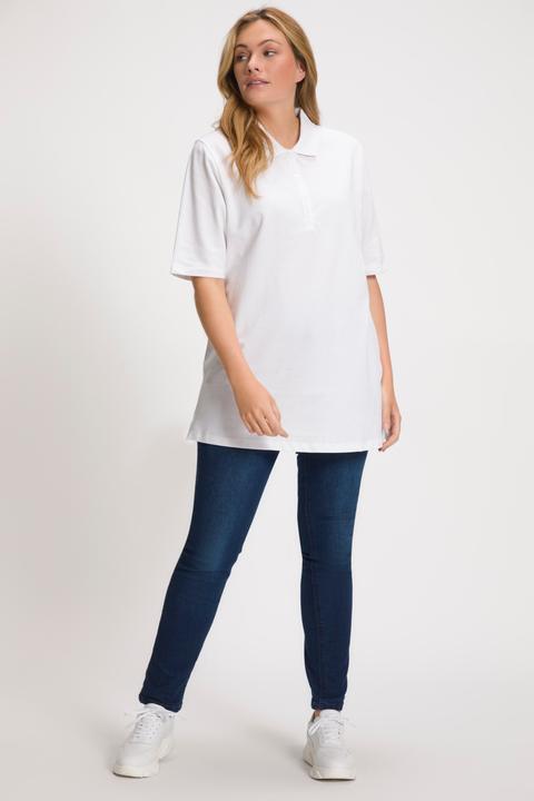 Immagine prodotto Ulla Popken Maglia polo in piqué con abbottonatura con nastro di velluto e mezze maniche (50, 52)