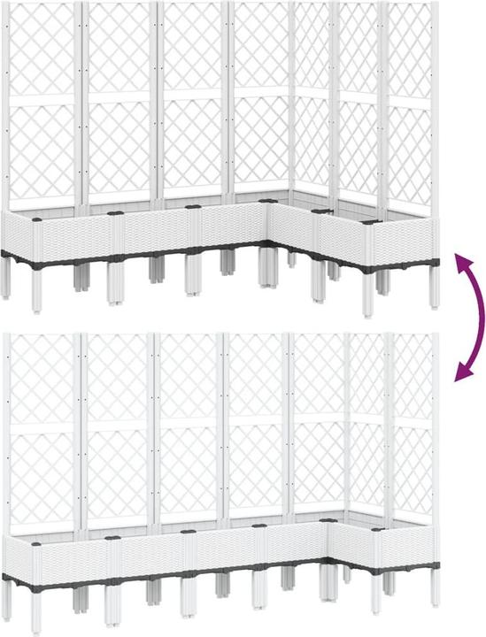 Image du produit vidaXL Bac à plantes avec treillis PP