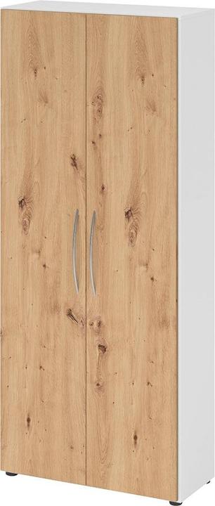 Actual product image Hammerbacher Wardrobe 5OH 34.6cm deep BM White/Asteich (80 x 34.60 x 188 cm)