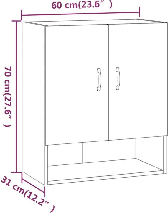 Produktbild vidaXL Wandschrank (60 x 31 x 70 cm)