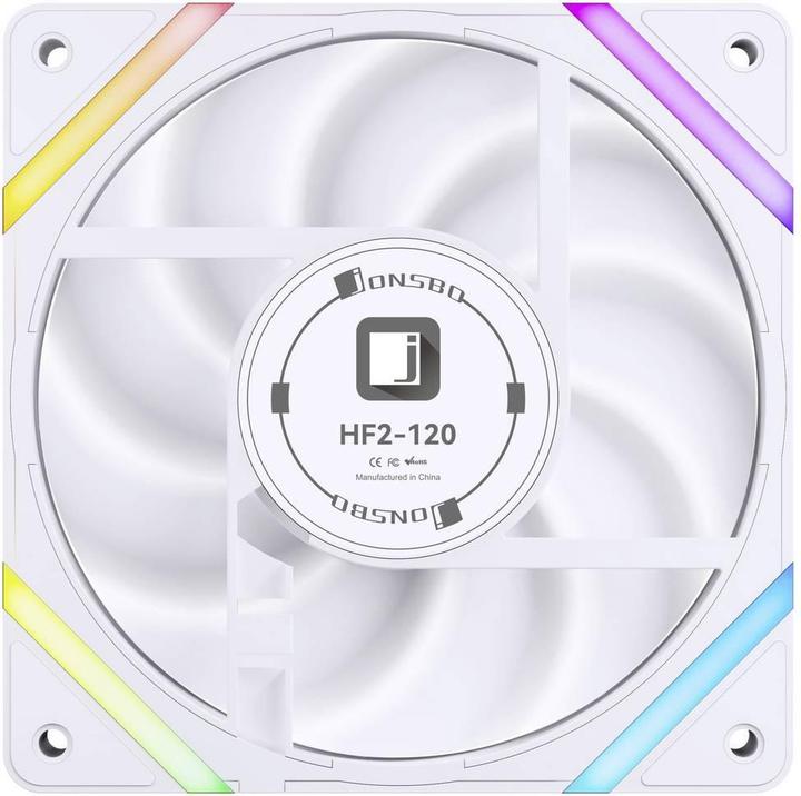 Produktbild Jonsbo HF2-120 Lüfter, Reverse Blade, PWM, ARGB - 120mm, weiss (120 mm, 1x)