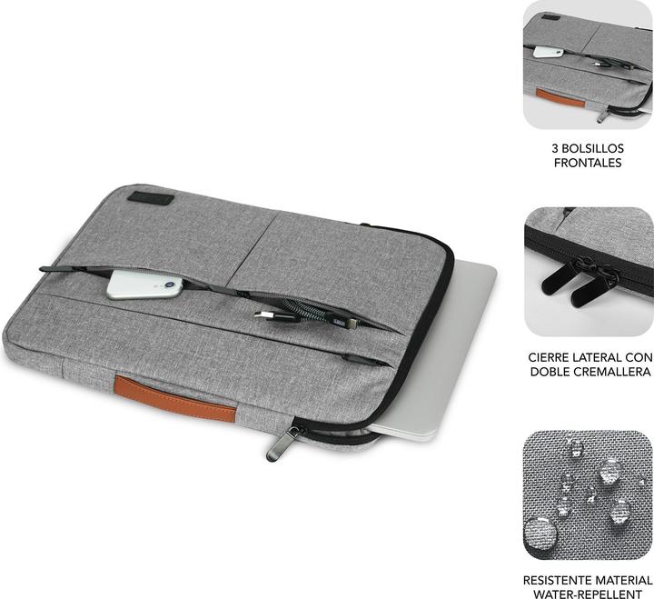 Produktbild Subblim FUNDA PORTATIL AIR PADDING 360 SLEEVE 15,6" LIGHT GREY (15.60", Universal)
