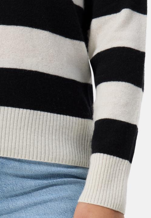 Actual product image Cash-Mere Kaschmir Pullover mit Polokragen gestreift (L)