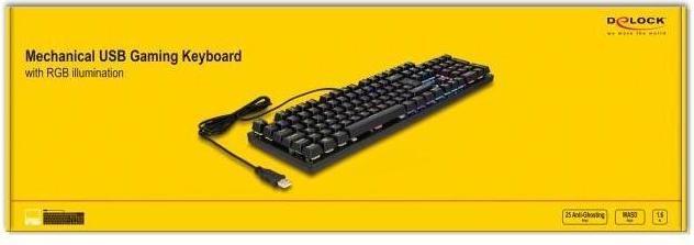 Actual product image Delock Mechanical USB gaming keyboard wired 1.6 m s (DE, Cable)