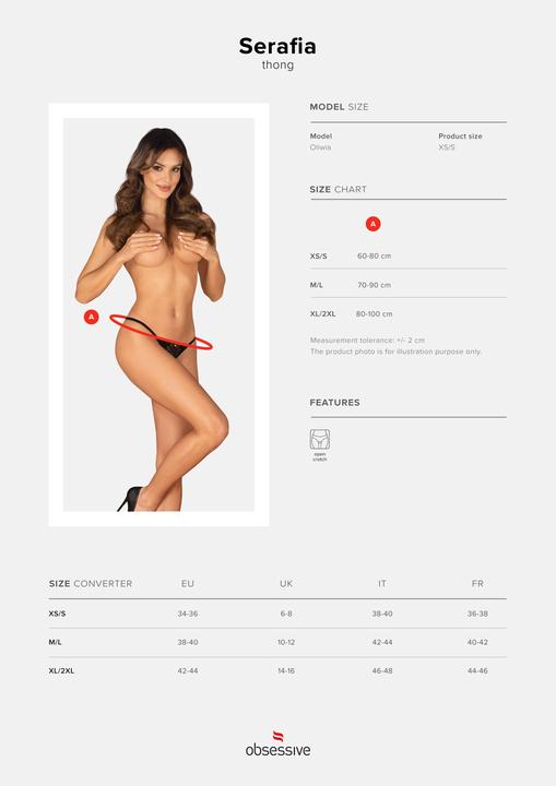 Actual product image Obsessive Serafia Tanga Crotchless Xs/S (XS)