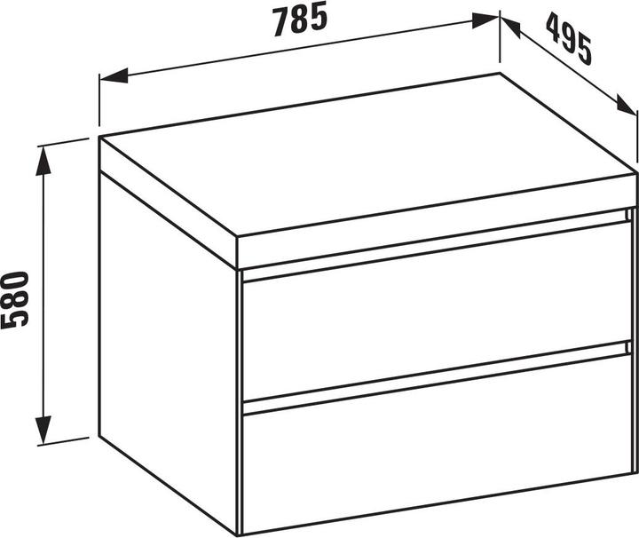 Produktbild Laufen Lani Waschtischplatte verkehrsgrau inkl. Unterschrank, ohne Ausschnitt, 785x495x580mm, H40555