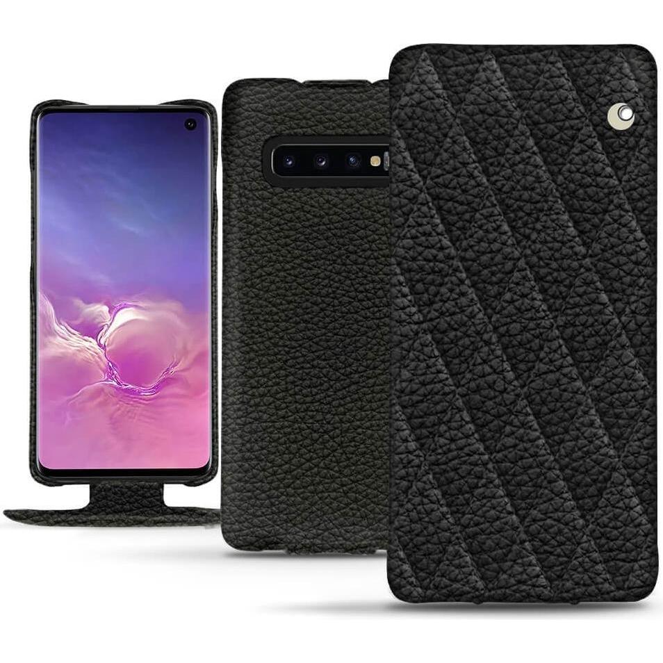 Noreve Lederschutzhülle vertikal (Samsung Galaxy S10), Smartphone Hülle, Schwarz