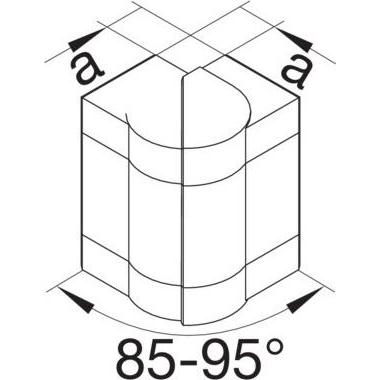 Thumbnail - Hager, Leitungsführung, TEH BR651003H9011 AuÃeneck einstellbar zu BR 68x100mm Oberteil 80mm halogenfrei (3.70 cm)