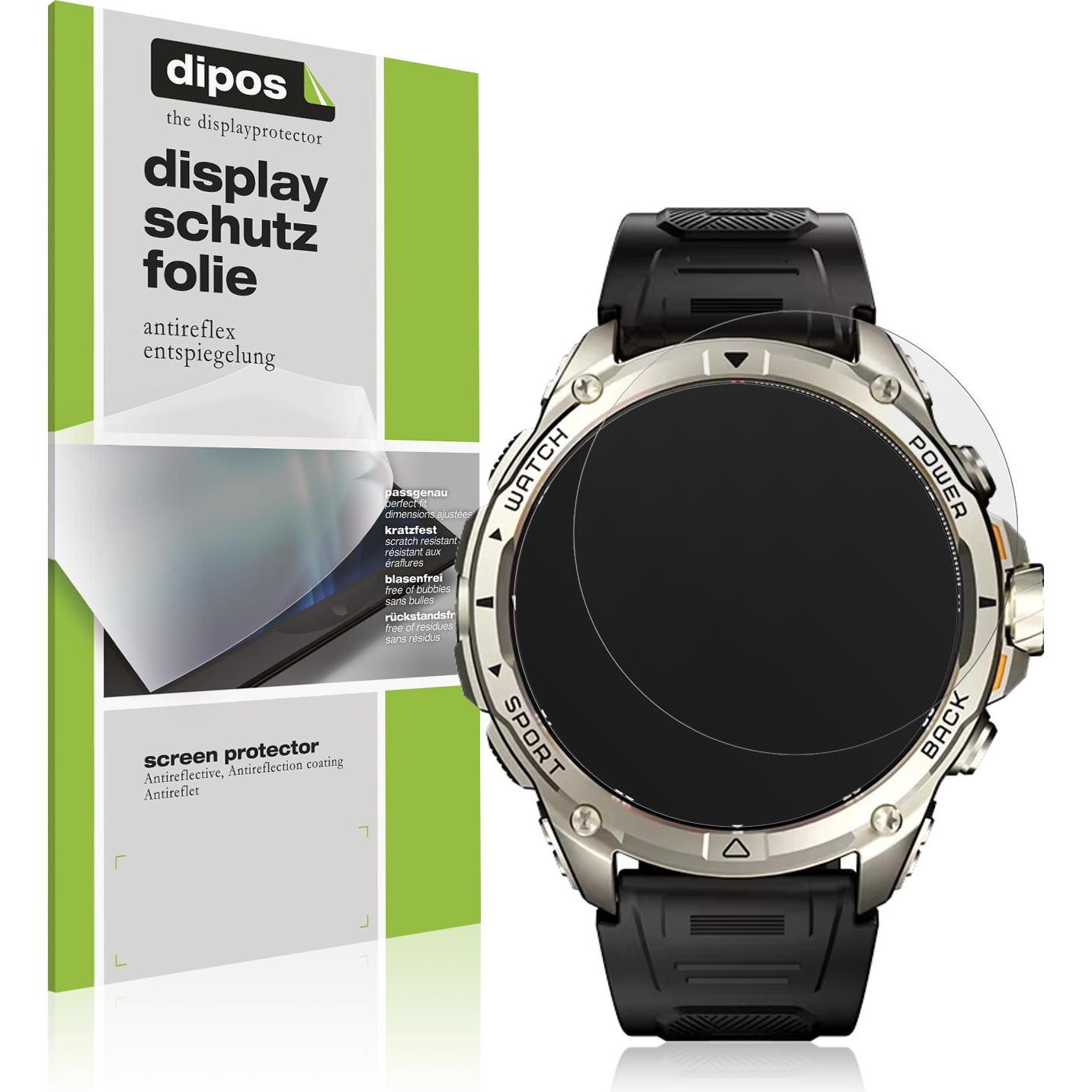 Dipos Schutzfolie Matt für Kumi U5 Pro 1.43 Zoll, Smartwatch Schutzfolie, Transparent