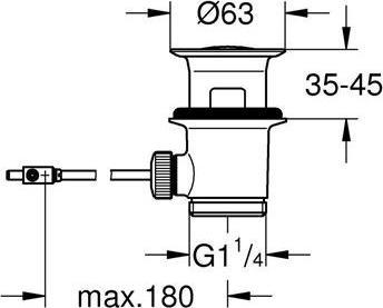 Produktbild Grohe Ablaufgarnitur 1 1/4Zoll 5 Stück chr