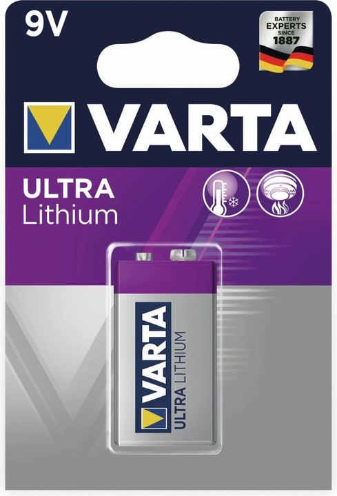 Actual product image Varta ULTRA Lithium (1 pcs., 9V Block, 1150 mAh)
