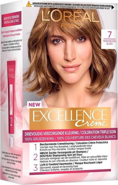 Produktbild L'Oréal Paris L'Oreal Paris Excellence Creme Haarfarbe 7 Mittelblond (7 Medium Blonde)