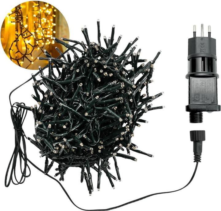 Hermex LED Lichterkette 20m Cluster-Lichterkette Weihnachtsbeleuchtung (20 m)