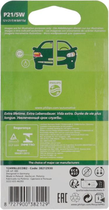 Actual product image Philips LongLife Eco/Vision (P21/5W)