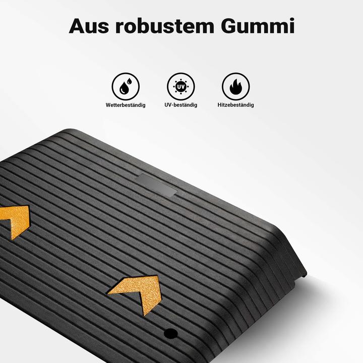Produktbild Wiltec Schwellenrampe Gummi 902x620x102mm Rampe 50t Auffahrrampe Rollstuhl Auto