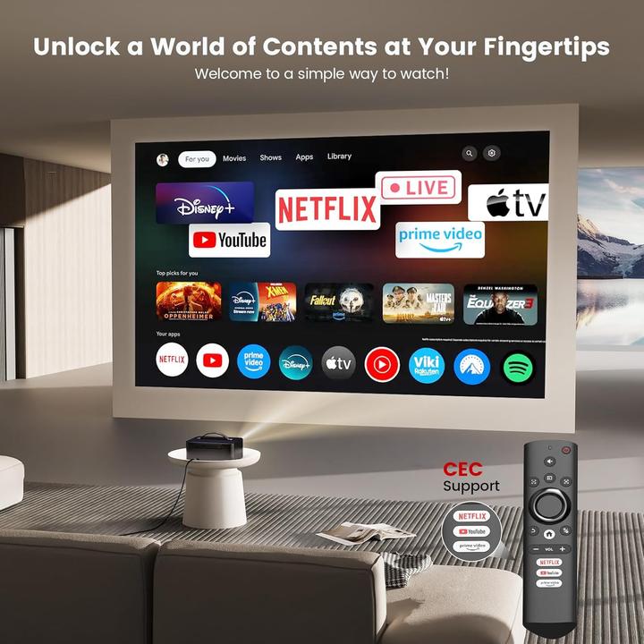 Image du produit ‎onoayo ‎ONO3 Pro Smart Beamer mit Dolby Audio, 1500 ANSI Lumen (4K, 1500 lm)