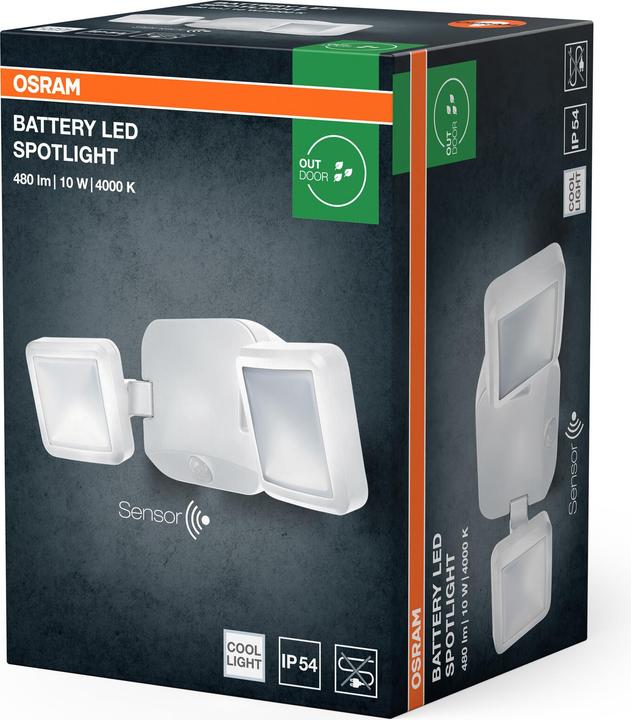 Produktbild Osram Battery LED Spotlight Double 10W 4000K IP54 White (480 lm, IP54)
