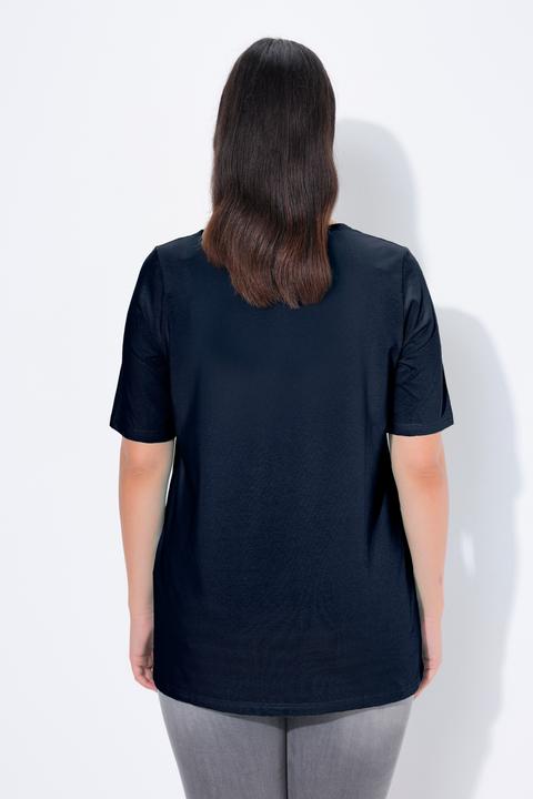 Image du produit Ulla Popken T-shirt à manches courtes et col carré. Coupe évasée (50, 52)