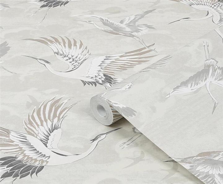 AS Creation Vinyl Wallpaper Nonwoven Base 121805 Kranes Neutral (10 x 52 cm)