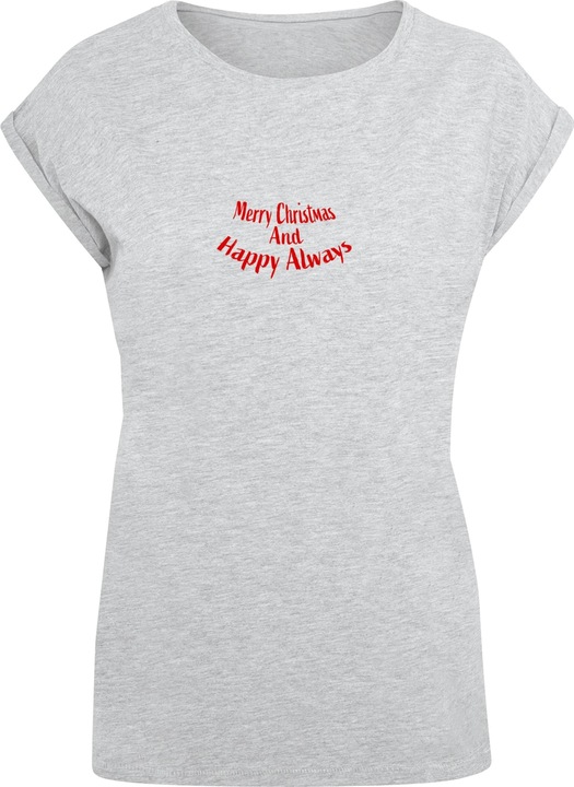 Produktbild Merchcode Ladies Merry Christmas And Happy Always Extended Shoulder Tee - 116937 (S)