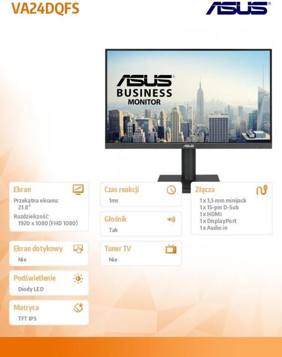 Produktbild ASUS Business VA24DQFS (1920 x 1080 Pixel, 23.80")