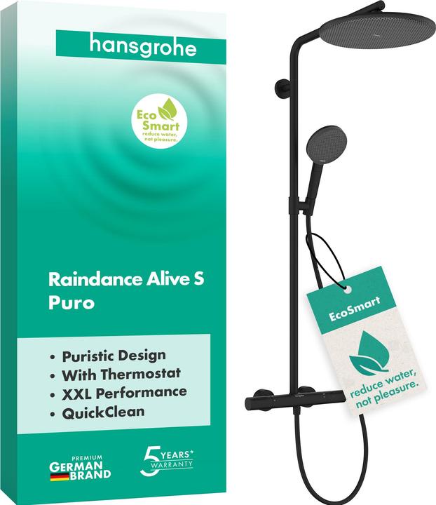 Actual product image hansgrohe Raindance Alive S PURO système de douche 300 1jet EcoSmart avec élément Ecostat, 24593670, 24593670