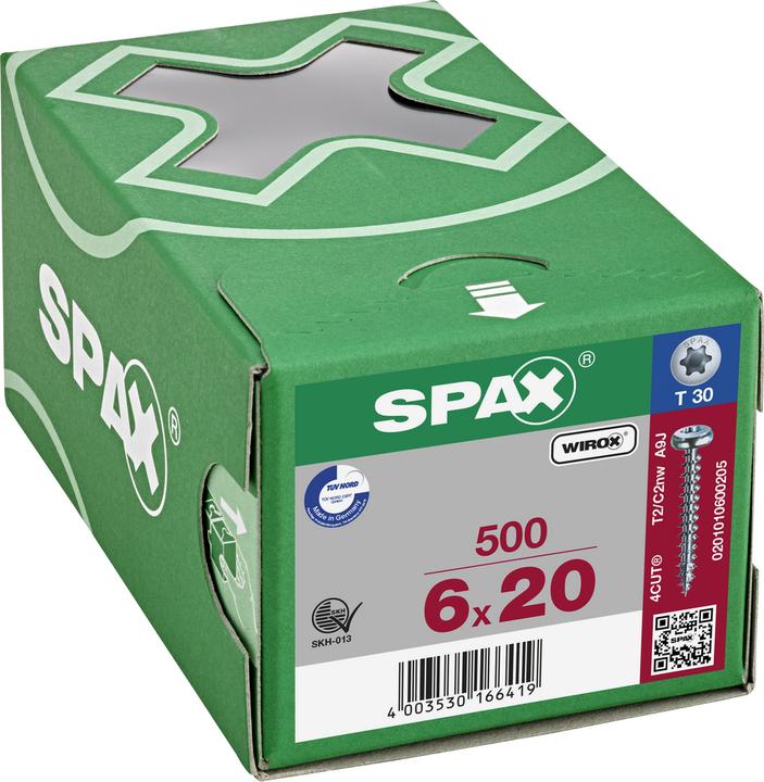 Produktbild Spax Halbrundkopf T-Star Plus T30 Vollgewinde Wirox (500 Schrauben pro Stück)