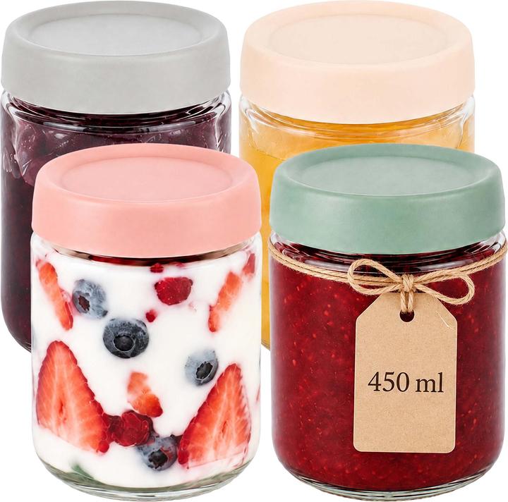 Produktbild Relaxdays 4x Einmachgläser (4 Stk., 0.45 l)