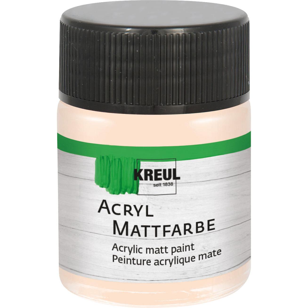 Kreul, Künstlerfarbe + Bastelfarbe, Acryl Mattfarbe, 50 ml (Zartrosa, 50 ml)