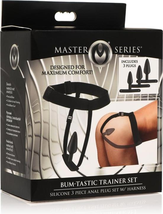 Produktbild Master Series Bum-Tastic Trainer Set Silicone 3 Piece Anal Plug Set with Harness
