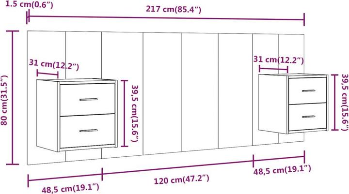 Immagine prodotto VidaXL Evelin (120 x 1,5 x 80 cm)